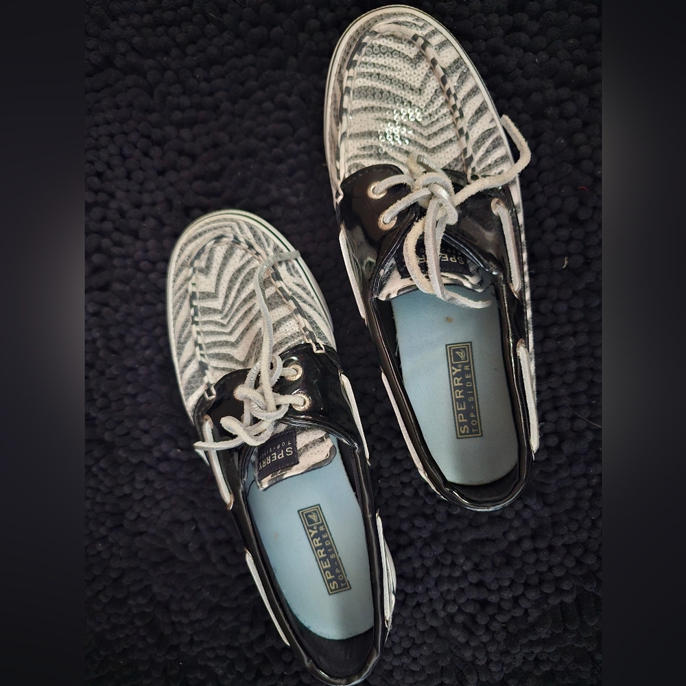 Sperry sequins zebra pattern inspired top sider. - Picture 3 of 9